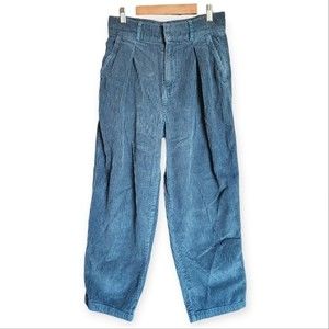 BDG Green Corduroy High Waist Pants Size 0 Straight Leg Ankle Cropped